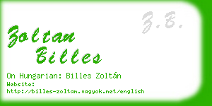 zoltan billes business card
